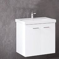 Denko Terra 60 cm Mdf Beyaz Banyo Dolabı Alt Modül ve Lavabo