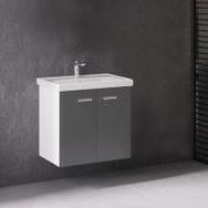 Denko Terra 65 cm Mdf Antrasit Gri Banyo Dolabı Alt Modül Lavabo
