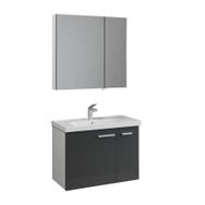 Denko Terra 80 cm Mdf Antrasit Gri Banyo Dolabı Takımı