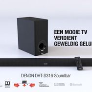 Denon DHT-S316 Siyah 2.1 Bluetooth Soundbar ve Wireless Subwoofer