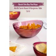 Depa 1,6 lt Akrilik Barok Mürdüm Orta Boy Oval Meyve Salata Kasesi
