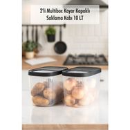 Depa 2x10 lt Multibox Kayar Kapaklı Saklama Kabı