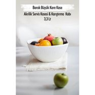 Depa 3,3 lt Akrilik Barok Beyaz Büyük Kare Meyve Salata Kasesi
