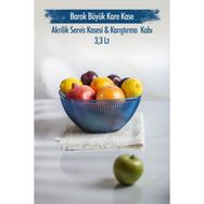 Depa 3,3 lt Akrilik Barok Lacivert Büyük Kare Meyve Salata Kasesi