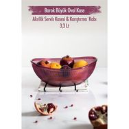 Depa 3,3 lt Akrilik Barok Mürdüm Büyük Oval Meyve Salata Kasesi