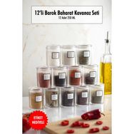 Depa Barok Yuvarlak 12x250 ml Baharat Saklama Kabı