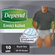 Depend 10'lu Büyük Erkek Large Emici Külot Hasta Bezi
