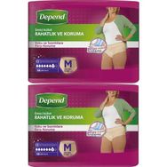 Depend 2 Paket 10'lu Medium-Orta Emici Külot Kadın Hasta Bezi