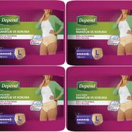 Depend 4 Paket 10'lu Large-Büyük Emici Külot Kadın Hasta Bezi