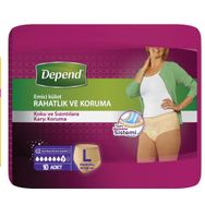 Depend L Büyük Boy 95-130 cm 10'lu 8 Paket Emici Külot