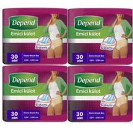 Depend XL Extra Büyük Kadın 4x30 Adet Emici Külot Hasta Bezi