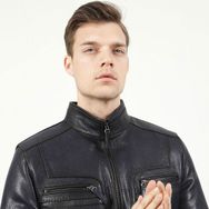 Dericlub E-1004 Lacivert Jumbo Deri Erkek Mont