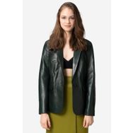 Dericlub WM011 Yeşil Gerçek Deri Kadın Blazer Ceket