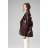 Dericlub WM019 Oversize Biker Deri Bordo Kadın Mont