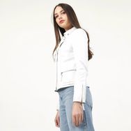 Dericlub YB-2039 Gerçek Deri Beyaz Kadın Mont