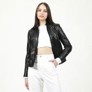 Dericlub YB-2112 Gerçek Deri Siyah Kadın Mont