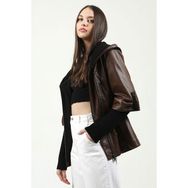 Dericlub YB-2162 Camel Deri Kadın Kaban