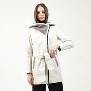 Dericlub YB-2163 80 Gerçek Deri Bej Kadın Kaban