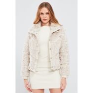 Derimod 22WGD5019FF Melrose Kadın Beyaz Teddy Deri Mont
