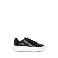 Derimod 24SFD613418 Siyah Bağcıklı Kalın Tabanlı Deri Erkek Sneaker