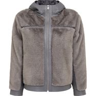 Derimod 25WGEP5627FF Prag Gri Kapüşonlu Teddy Deri Kadın Mont