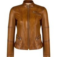 Derimod 26SGE5906NC Donna Kadın Camel Hakim Yaka Deri Ceket
