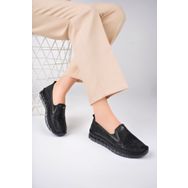 Deripabuc DP75-0701 Hakiki Deri Siyah Kadın Babet