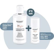 Dermoskin Be Bright AHA BHA 33 ml Krem + Be Bright Aydınlatıcı 200 ml Tonik Set