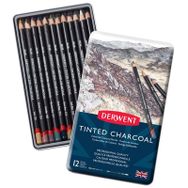 Derwent 12'li Set Tinted Charcoal Sulandırılabilen Renkli Füzen Kalem