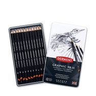 Derwent 34215 12'li Set Teneke Kutu Graphic Pencils