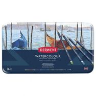 Derwent 36'lı Teneke Kutu Watercolour Pencil Sulu ve Kuru boya Kalem Seti