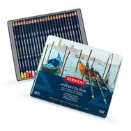 Derwent Academy Watercolour Pencils Aquarel 24'lü Teneke Kutu Kuru Boya Kalemi
