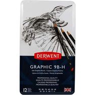 Derwent Graphic Dereceli 9B-H Kurşun Kalem Seti