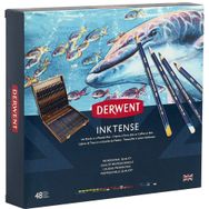 Derwent Inktense Serisi 48 Renk Ahşap Kutulu Mürekkep Bazlı Suluboya Kalem Seti