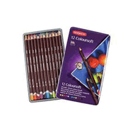 Derwent Teneke Kutu 12'li Coloursoft Metal Kuru Boya