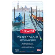 Derwent Watercolour Metal Kutu 12'li Kuru Boya