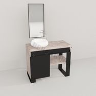 Deryawood Beyaz Eskitme Ordo Ray Kapak Banyo Dolabı