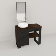 Deryawood Ceviz Ordo Ray Kapak Banyo Dolabı