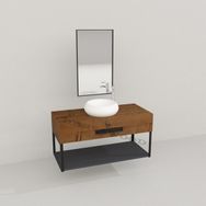 Deryawood Ceviz Pürüzsüz Wind Ahşap Banyo Rafı