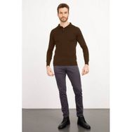 Desen Triko 21601 Koyu Kahve Basic Polo Yaka İnce Triko Erkek Kazak