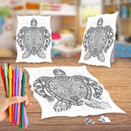Desenli Kaplumbağa Boyama Puzzle Tablo