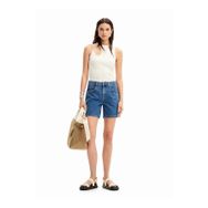 Desigual 24SWDD82 Yüksek Bel Standart İndigo Kadın Şort