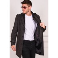 Dewberry PLT8401 Desenli Antrasit Erkek Palto