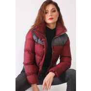 Dewberry Z6649 Bordo Antrasit Kadın Mont