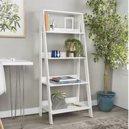 Dfn Wood Merdiven 4 Katlı Beyaz Kitaplık