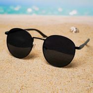 Di Caprio Dc1224BLACK Siyah Yuvarlak Oval Polarize Camlı Unisex Güneş Gözlüğü