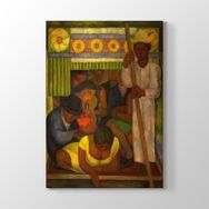 Diego Rivera - The Flowered Canoe Tablosu
