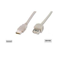 Digitus AK-300202-018-E 1.8 mt USB 2.0 to USB 2.0 Erkek-Dişi AWG28 UL Bej USB 2.0 Uzatma Kablosu