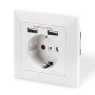 Digitus DA-70613 2 x USB Port Topraklı Sıva Altı Priz