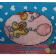 Dinarsu Vizon Bebek Battaniyesi 100 x 120 cm - Mavi - Pembe